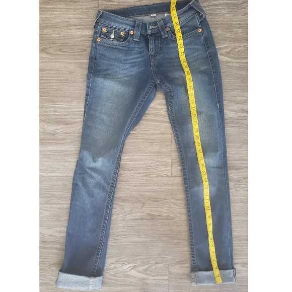 True Religion Blue Jeans Size 26 Straight Leg - Picture 3 of 9